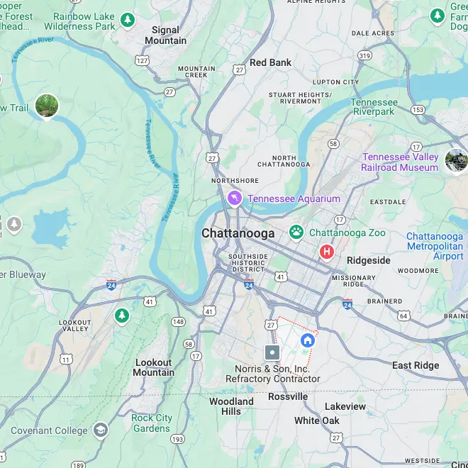 Map of Chattanooga Area